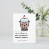 Koffie Bruin Kawaii Bubble Tea Verjaardagsfeestje Briefkaart (Staand voorkant)