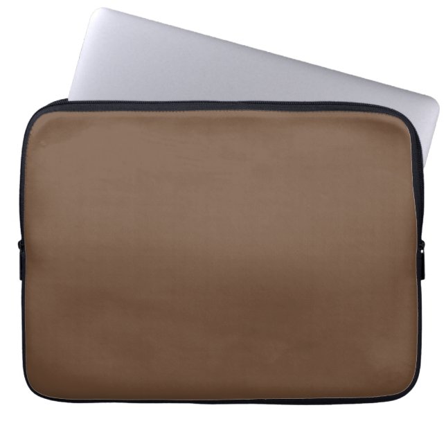 Koffie Bruin Stevige Kleur Laptop Sleeve (Voorkant)