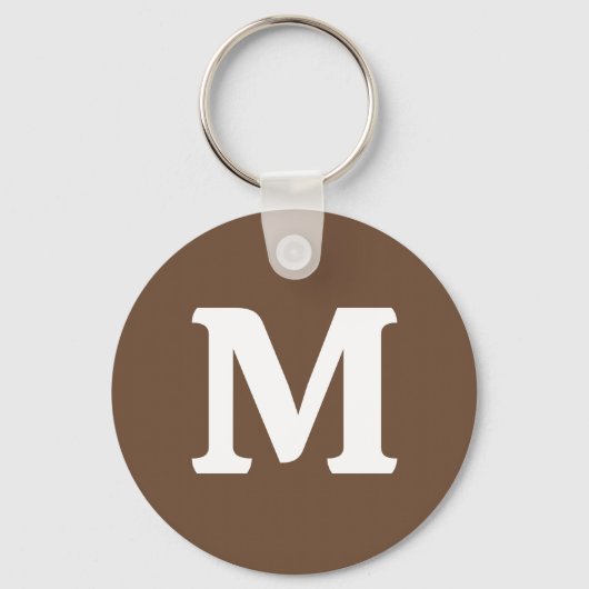 Koffie Bruin Stevige Kleur | Monogram Sleutelhanger (Voorkant)