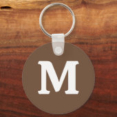 Koffie Bruin Stevige Kleur | Monogram Sleutelhanger (Voorkant)
