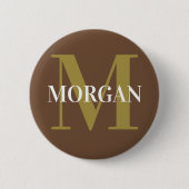 Koffie Bruin Stevige Kleur Ronde Button 5,7 Cm (Voorkant)