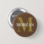 Koffie Bruin Stevige Kleur Ronde Button 5,7 Cm (Voorkant /achterkant)