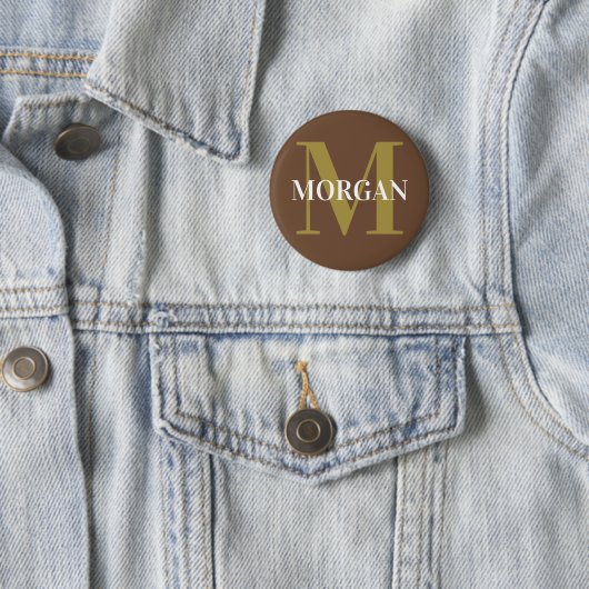 Koffie Bruin Stevige Kleur Ronde Button 5,7 Cm (In situ)