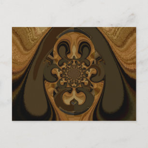 Koffie Bruin Vloeistof Kaleidoscoop Art Print Briefkaart