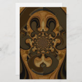 Koffie Bruin Vloeistof Kaleidoscoop Art Print Briefpapier (Voorkant / Achterkant)
