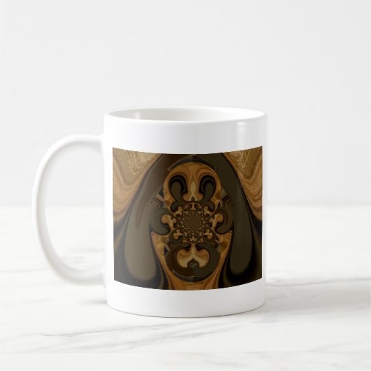 Koffie Bruin Vloeistof Kaleidoscoop Art Print Koffiemok (Links)