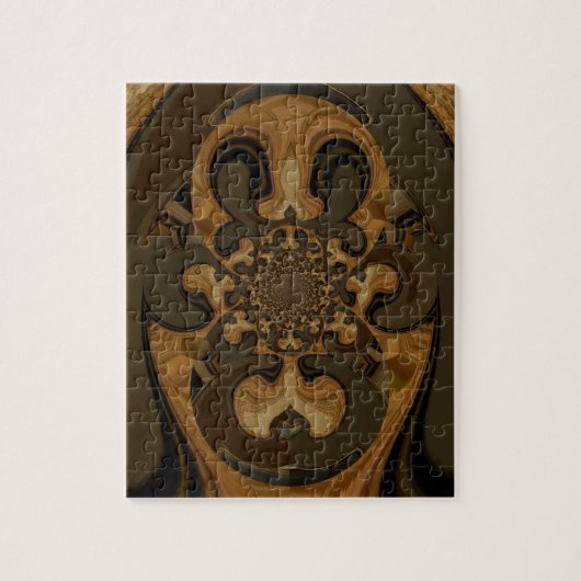 Koffie Bruin Vloeistof Kaleidoscoop Art Print Legpuzzel (Verticaal)