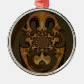 Koffie Bruin Vloeistof Kaleidoscoop Art Print Metalen Ornament (Voorkant)