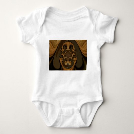 Koffie Bruin Vloeistof Kaleidoscoop Art Print Romper (Voorkant)