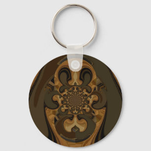 Koffie Bruin Vloeistof Kaleidoscoop Art Print Sleutelhanger