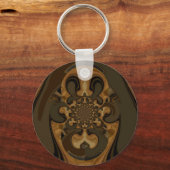 Koffie Bruin Vloeistof Kaleidoscoop Art Print Sleutelhanger (Voorkant)