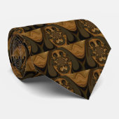 Koffie Bruin Vloeistof Kaleidoscoop Art Print Stropdas (Opgerold)