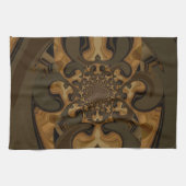 Koffie Bruin Vloeistof Kaleidoscoop Art Print Theedoek (Horizontaal)