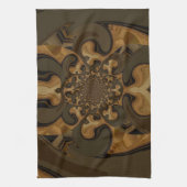 Koffie Bruin Vloeistof Kaleidoscoop Art Print Theedoek (Verticaal)