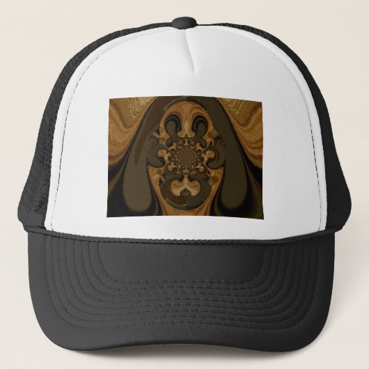 Koffie Bruin Vloeistof Kaleidoscoop Art Print Trucker Pet (Voorkant)