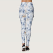 Koffie Bruine Nep Denim Blauwe Abstracte Leggings (Achterkant)