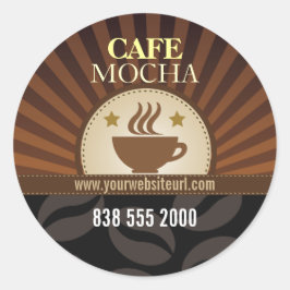 Koffie Burst Cafe Ronde Sticker