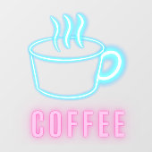 Koffie Business Neon Raamsticker (Vel)