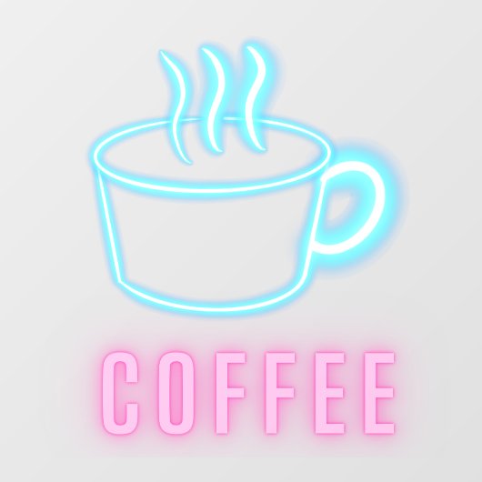 Koffie Business Neon Raamsticker (Vel)