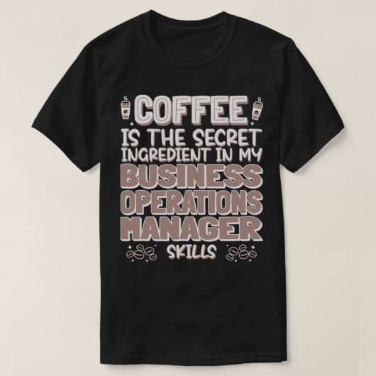 Koffie Business Operations Manager T-shirt (Design voorkant)