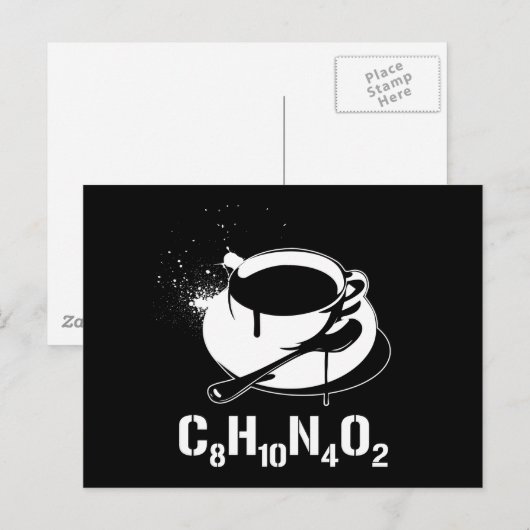 Koffie C8H10N4O2 Briefkaart (Voorkant / Achterkant)