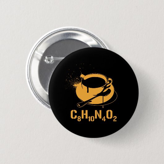 Koffie C8H10N4O2 Ronde Button 5,7 Cm (Voorkant /achterkant)