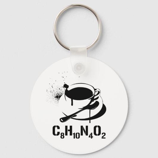 Koffie C8H10N4O2 Sleutelhanger (Voorkant)