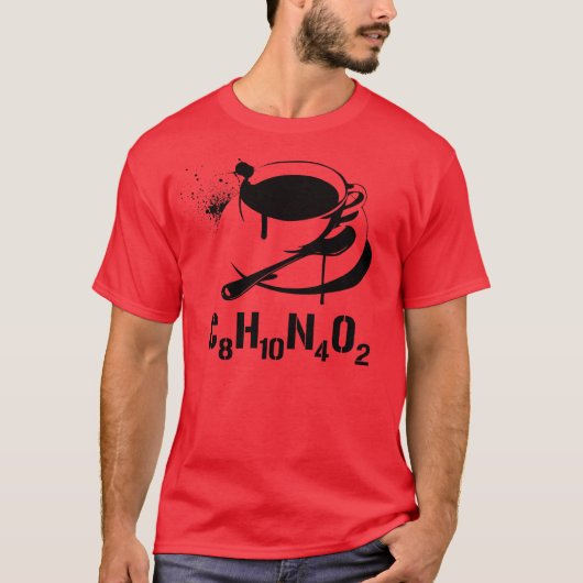 Koffie C8H10N4O2 T-shirt (Voorkant)