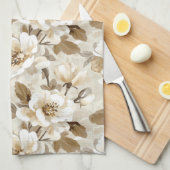 Koffie Cacao Crème Bloemig Theedoek (Quarter Fold)