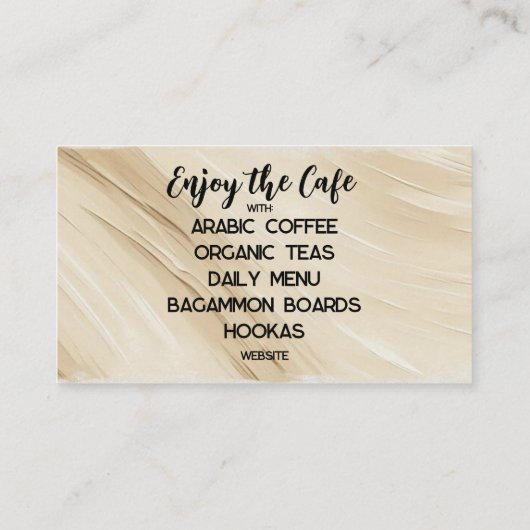 Koffie Cafe 3,5" x 2,0" Visitekaartje (Achterkant)