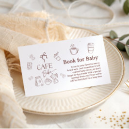 Koffie Cafe Bebe Brouwt Boek voor Baby Shower Informatiekaartje