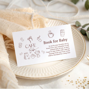Koffie Cafe Bebe Brouwt Boek voor Baby Shower Informatiekaartje
