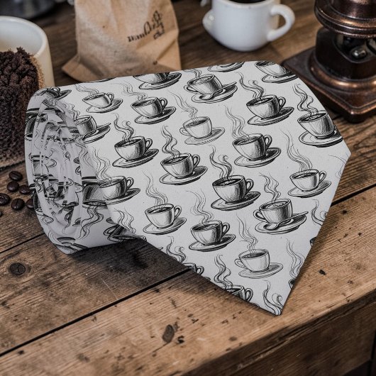 Koffie Cafe Latte Op maat gemaakte stropdas
