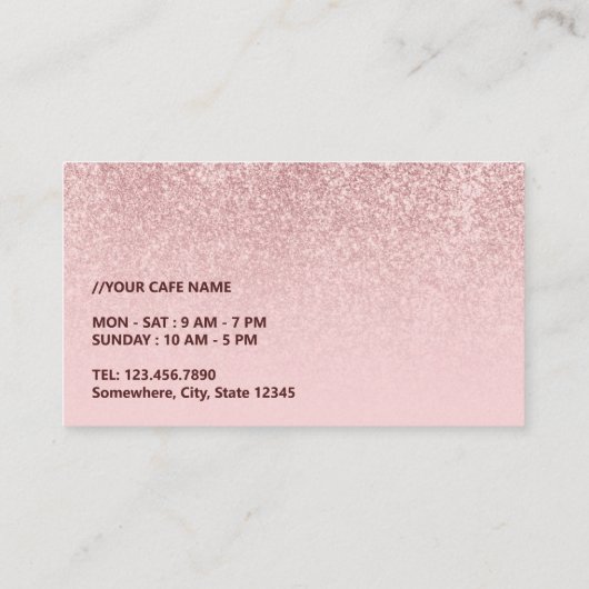 Koffie Cafe Modern Roos Gold Glitter Loyalty (Achterkant)