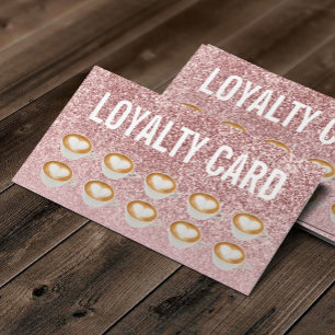 Koffie Cafe Modern Roos Gold Glitter Loyalty