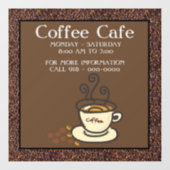 Koffie Cafe Openingstijden Winkel Deur Raamsticker (Vel)