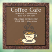 Koffie Cafe Openingstijden Winkel Deur Raamsticker (Vel 3)