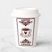 Koffie/cafecito Papieren Bekers (Voorkant)