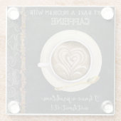 Koffie Cafeïne Cappuccino Hart Kunst Koffiewinkel Glazen Onderzetter (Achterkant)