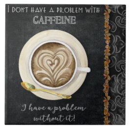 Koffie Cafeïne Cappuccino Hart Kunst Koffiewinkel Tegeltje