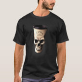 Koffie Cafeïne Halloween Cup Schedel Dood Café T-shirt (Voorkant)