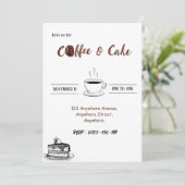 Koffie Cake Koffie Ochtend Uitnodiging (Staand voorkant)