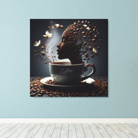 Koffie Canvas Afdruk (Insitu (Houten vloer))