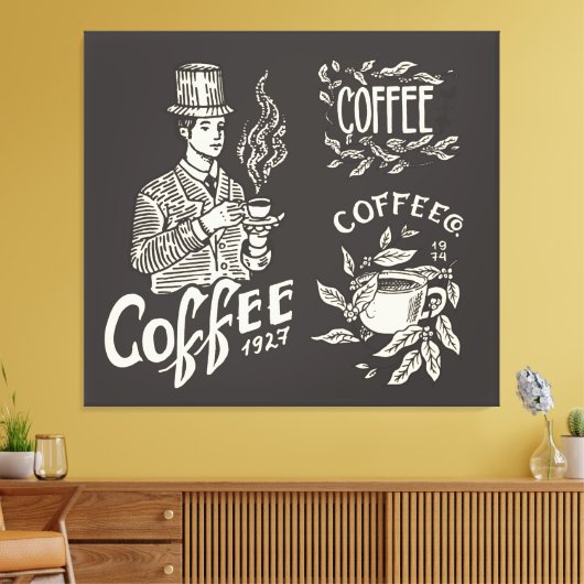  koffie canvas afdruk (Insitu (Woonkamer))