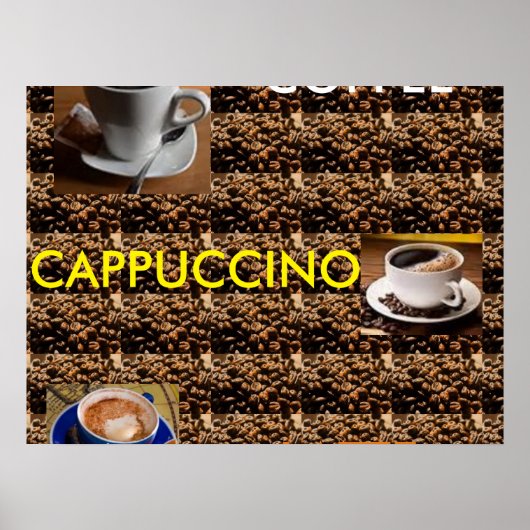 KOFFIE CAPPUCCINO LATTE POSTER MENU (Voorkant)