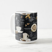 Koffie Cappuccino Mocha Typografie Art Decoupage Koffiemok (Voorkant links)