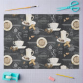 Koffie Cappuccino Mocha Typografie Art Decoupage Tissuepapier (Craft)