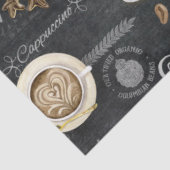 Koffie Cappuccino Mocha Typografie Art Decoupage Tissuepapier (Detail)