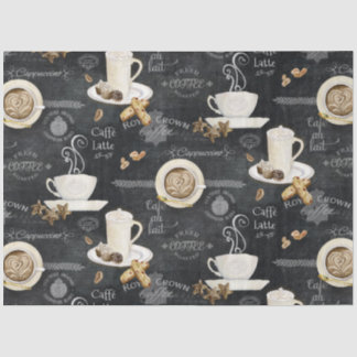 Koffie Cappuccino Mocha Typografie Art Decoupage Tissuepapier
