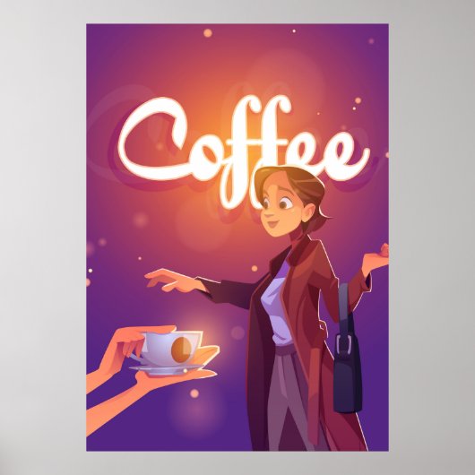 koffie-cartoon poster (Voorkant)
